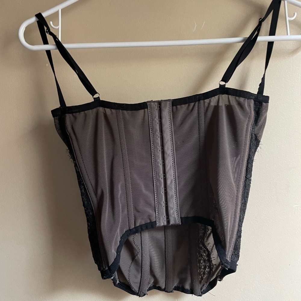 Urban outfitters out from under corset top in gray and black lace size S y2k - Picture 6 of 7